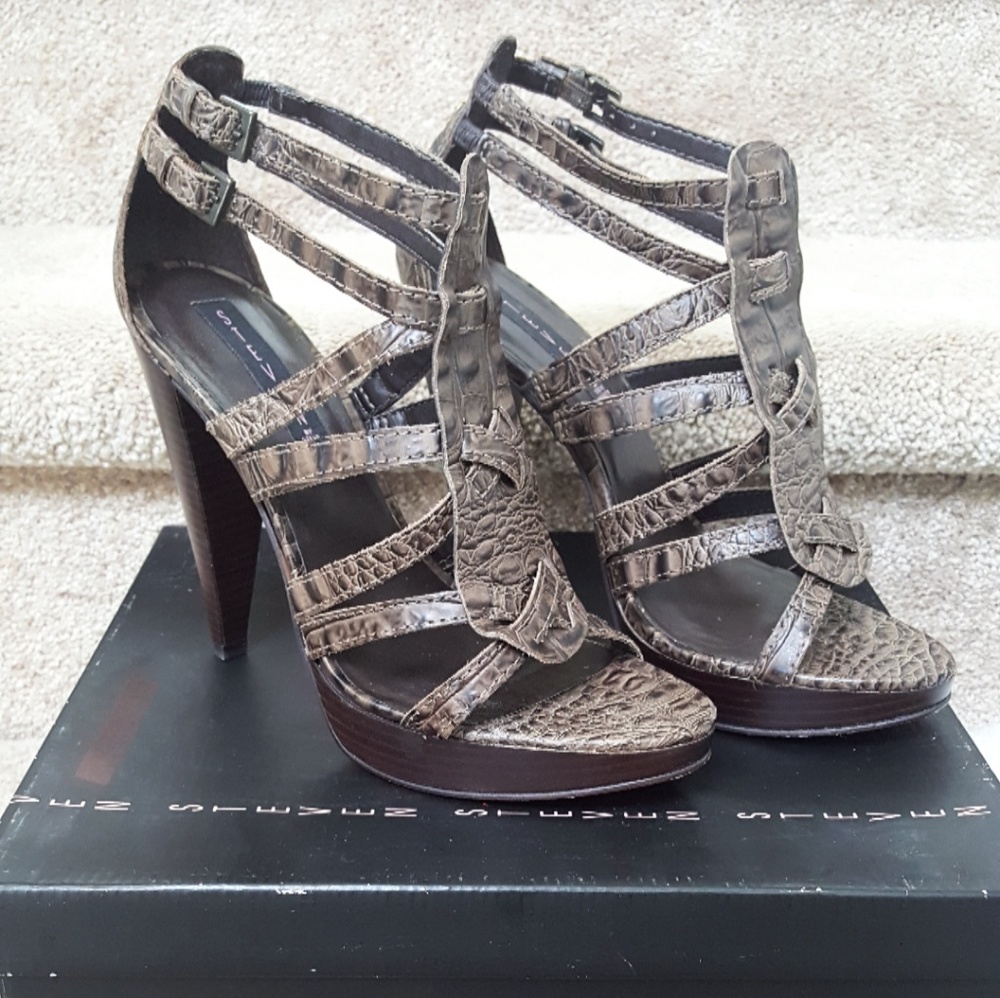 Steven by Steve Madden 'Senter' Brown Croc Heels